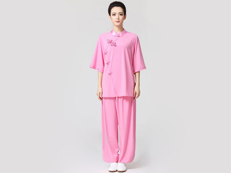 Tai Chi Clothing Half-sleeve Casual Style Peach Blow